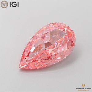 Diamante Cultivado en Laboratorio con Certificación IGI, Corte Pera, 2.00 Quilates, Color Rosa Intenso, Claridad VS2, para Anillo de Compromiso Personalizado - Product Image 1