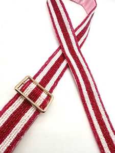 Beaded Purse Strap Striped Bag Strap Pink Purse Strap Black Bag Strap Adjustable <b>Camera</b> Strap - Product Image 4
