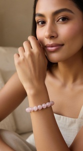 Natural Rose Quartz 8mm Round Gemstone <b>Stretch</b> <b>Bracelet</b> Crystal Beaded <b>Bracelet</b> Wholesale Supply - Product Image 6