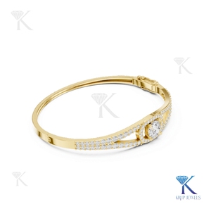 Luxury 14K <b>Solid</b> Gold Unisex Tennis <b>Bracelet</b> Brilliant Cut Lab Grown Diamond Centerpiece Halo Side Diamonds Engagement Party - Product Image 4