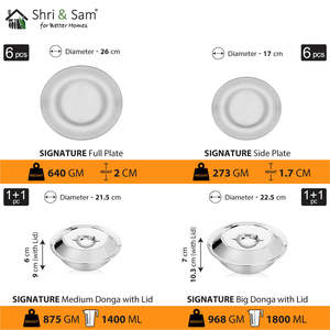 64 PCS Shiny Stainless Steel <b>Dinnerware</b> Set for 6 People Signature Collection - Product Image 6