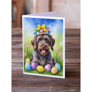 Wirehaired Pointing Griffon <b>Easter</b> Egg Hunt Greeting <b>Cards</b> <b>Pack</b> 8 Whimsical A7 Size 5x7 Blank Note <b>Cards</b> with Envelopes - Product Image 2