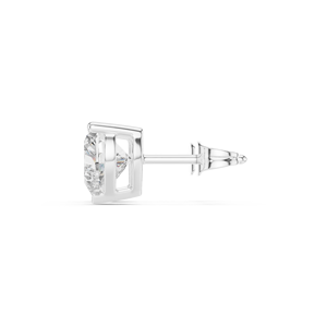 Pendientes de Diamantes Cultivados en Laboratorio con Corte Corazón y Tres Puntas, Elaborados en Oro Blanco Sólido de 14k, Precio al por Mayor - Product Image 4