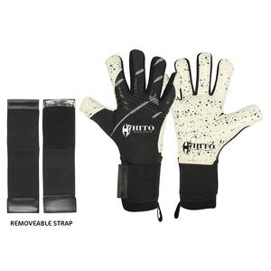 Gants de gardien de but de football sur mesure de haute qualité, avec impression en silicone sur le dos et paume en quartz, sangle intégrée en Lycra. - Product Image 6