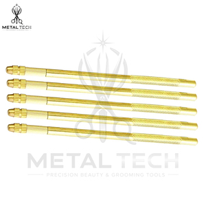 Juego de agujas de ventilación con mango de latón, 4 tamaños, agujas de gancho de acero, herramientas profesionales para la elaboración de pelucas de encaje y postizos frontales. - Product Image 2