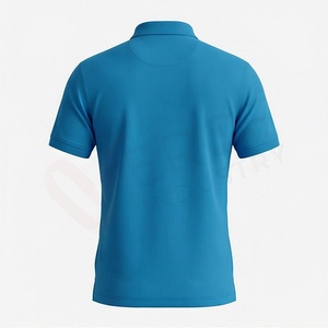 Polo à manches courtes bleu pour homme, tricoté, uni, décontracté, coupe classique, avec boutons - Product Image 2