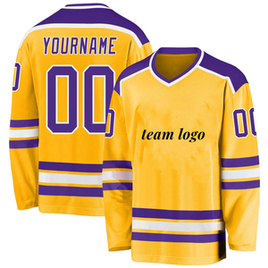 Maillot de hockey sur glace personnalisé vert beige, uniforme d'équipe, nom et numéro personnalisés, sublimé, 100 % polyester, séchage rapide, printemps - Product Image 4