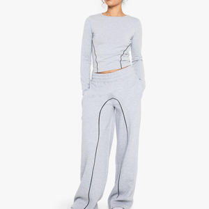 Fashion Seamless Knitted High Stretch Winter Streetwear Gym <b>Leggings</b> <b>Women</b> Sexy Solid Color Mid Waist Flare Pant - Product Image 4