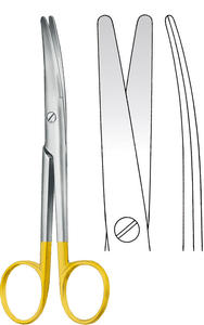 Tijeras de disección Mayo-Stille TC de 17.5 cm, curvadas, con mango dorado, de acero inoxidable, instrumentos quirúrgicos manuales, juego de instrumentos para - Product Image 6
