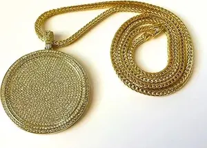 Collar de Plata de Ley 925 con Colgante Circular Grande de Moissanita Estilo Hip Hop, Chapado en Oro/Plata/Oro Rosa para Mujer - Product Image 5