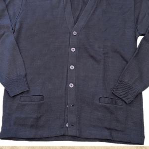 Men's Solid Color V-Neck <b>Cardigan</b> Full Sleeve Button Closure Cotton Knit Sweater Winter <b>Thick</b> Anti-Pilling Feature - Product Image 4