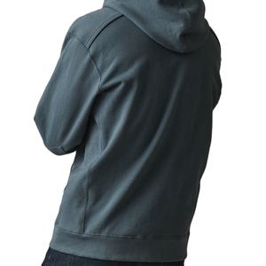 Nouveau bleu blanc uni surdimensionné goutte épaule fermeture éclair sweats à capuche 100% coton épais polaire motif régulier fabricants de vêtements - Product Image 4