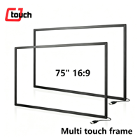 Cadre d'écran tactile infrarouge de 75 pouces, panneau interactif multi-touch, interface USB pour tableaux blancs