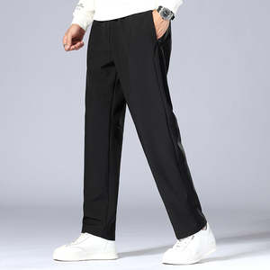 Pantalon décontracté mi-long pour homme - Léger, taille mi-haute, brodé, uni, coupe ample, jambe droite, idéal pour l'été - Product Image 5