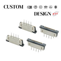 Connecteur FPC FFC, pas de 1,0 mm, type à verrouillage, droit, DIP avec fente verticale, 4 à 60 broches, prise FFC pour carte d'affichage LCD