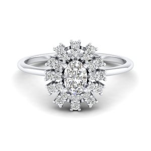 Anillo de compromiso y promesa REYES de oro macizo de 14K con moissanita certificada GRA, diseño floral, precio mayorista para mujer - Product Image 5