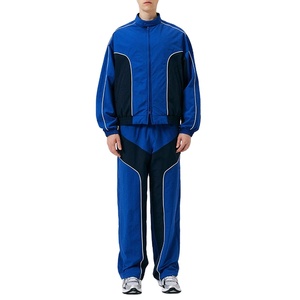 New Design Men's Winter Two-Piece <b>Windbreaker</b> Set Breathable Fleece Fabric Hooded Collar <b>Vintage</b> Style Customizable - Product Image 1