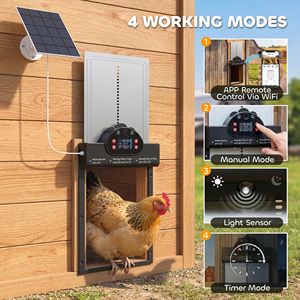 Porta Automatica per Pollaio con Telecamera AI 2K HD, Controllo Remoto tramite App, WiFi, Alimentazione Solare, Batteria Grande da 5200 mAh, per Gabbie di Animali - Product Image 4
