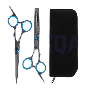Juego de Tijeras de Peluquería con Recubrimiento de Polvo Amarillo, Cuchillas Afiladas de Acero Inoxidable, Tijeras para Cortar y Entresacar Cabello - Product Image 3