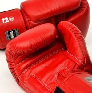Gants de boxe Muay Thai MMA pour jumeaux, faits à la main, en cuir de vachette véritable, avec fermeture auto-agrippante, pour une prise complète des doigts et une évacuation de l'humidité - Product Image 5