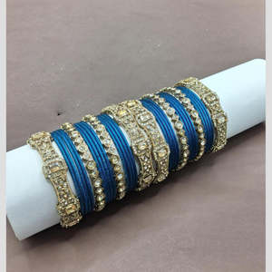 Crystal Stone Fancy <b>Bangles</b> <b>Set</b> for Wedding and Festive Wear - Product Image 2