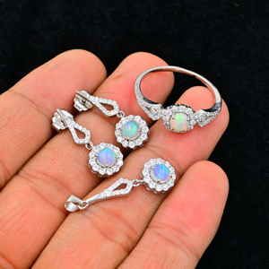 Pulsera de Ópalo Natural con Certificación IGI, Plata de Ley 925, Piedra Redonda de 5 mm, Joyería Fina para Bodas y Fiestas - Product Image 2