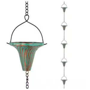 Cadena de Lluvia Cuadrada de Cobre Puro Tipo Pagoda para Canaletas, Alternativa Duradera y Decorativa a la Bajante Metálica, Decoración de Jardín, Fácil Instalación - Product Image 4