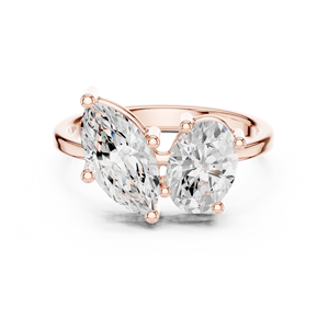 Internet Jewels Bague de fiançailles solitaire ethnique plaquée or 14 carats avec diamant rond taille brillant pour la mariée - Product Image 4