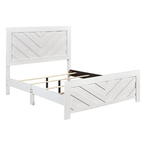 Letto a pannelli moderno bianco queen size, 1 pz, in legno, facile da montare, spedibile in scatola - Product Image 4
