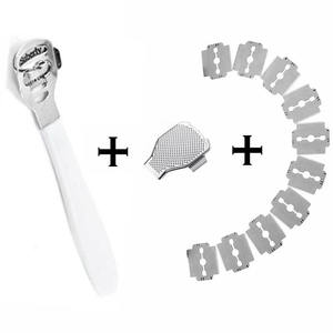 เครื่องโกนหนังด้านเท้า กำจัดหนังแข็งบริเวณส้นเท้า มีดโกนดูแลเท้าและมือ ด้ามจับสแตนเลส ใบมีด 10 ใบ อุปกรณ์ดูแลเท้า - Product Image 4