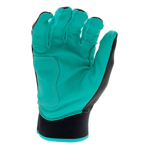 Baseball Batting Gloves Teal Black <b>Leather</b> Ventilated Grip Support Adjustable <b>Wrist</b> <b>Cuff</b> Sports OEM Factory Bulk - Product Image 4