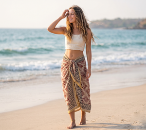 Hand Block Print Cotton <b>Sarong</b> Pareo Eco-Friendly Floral Beach Wrap Indian Handmade Bandeau Bikini Cover Custom Logo 100% - Product Image 5