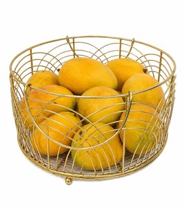 Panier à fruits et légumes en fil métallique robuste pour le rangement de cuisine, organisateur moderne en fer pour comptoir, garde-manger et maison - Product Image 4