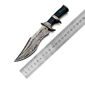 Couteau de chasse artisanal en acier Damas, lame de qualité supérieure, manche traditionnel, OEM disponible, garantie de 3 ans pour les aventures en plein air - Product Image 2