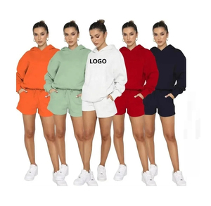 Custom Logo <b>Sexy</b> Streetwear Women 2 Piece <b>Sets</b> Oversize Sweater Shorts Long Sleeve Hoodies Jogger Shorts <b>Set</b> for Women - Product Image 5