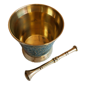 High Quality Brass Mortar And Pestle With Polish Finished For Manual <b>Coffee</b> And Spices <b>Grinder</b> Kitchenware Metal Imam Dasta - Product Image 4
