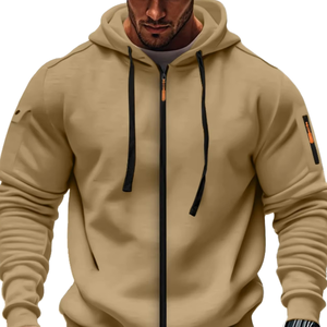 Sweat à capuche zippé pour homme de haute qualité, 100% coton molletonné/éponge française, respirant, séchage rapide, faible MOQ, mode hiver - Product Image 1