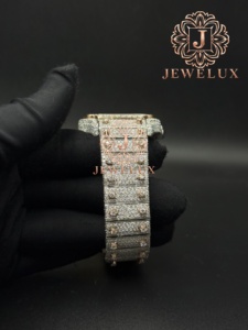 Montre de luxe pour homme de qualité export, style hip-hop, en acier inoxydable, avec diamants Moissanite et mouvement à quartz de haute qualité - Product Image 2