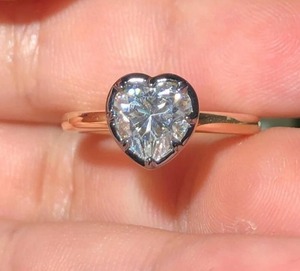 Anillo Solitario Romántico con Corazón de Circonita Cúbica, Joyería de Oro Sólido para Mujer, Diseño de Anillo de Compromiso con Engaste de Bisel, Regalo Sorpresa para Novia, Aniversario - Product Image 4