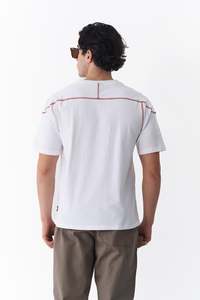 T-shirts pour hommes légers et respirants, col rond, couleur unie, coton OEM, accent de surpiqûre rouge, vente en gros de t-shirts pour hommes - Product Image 6