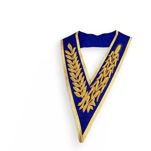 Collier de régalia maçonnique de haute qualité, collier d'officier maçonnique de haute qualité, broderie faite à la main, collier de régalia de la franc-maçonnerie - Product Image 3