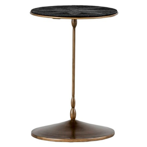 Elegant Brass Coffee <b>Table</b> With Round Top And Tapered Base For Living Room Furniture <b>Decorative</b> Side <b>Table</b> - Product Image 2
