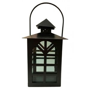 Lanterne suspendue à piles, mini lanterne vintage en forme de maison, porte-bougie noir exclusif pour décorations de Noël et de fêtes. - Product Image 2