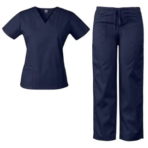 Low Price Polyester Cotton Breathable Fabric Hospital Nursing <b>Scrub</b> <b>Set</b> Ready for Ship Uniform Multi Cargo <b>Scrub</b> Pants in Stock - Product Image 1