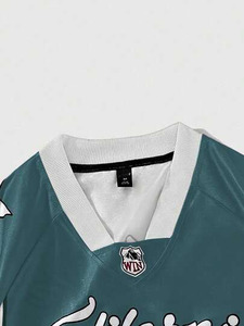Maillot de football américain court pour femme, style streetwear, coupe oversize en mesh, haut de sport personnalisable avec numéro, style rétro, marque privée - Product Image 5