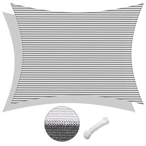 Vela Parasole Rettangolare 20 x 23 Grigio e Bianco - Design Elegante Bicolore - Product Image 1