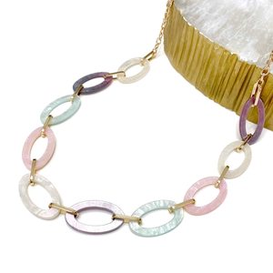 Chaîne de remplacement personnalisée en résine acrylique pour sac à main, bandoulière avec boucle, chaîne de coque de téléphone, artisanat en résine ovale double à mélange de couleurs - Product Image 6