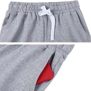 Shorts décontractés gris en maille délavée taille haute pour femme, respirants, à taille élastique, coupe ajustée, avec poches, imprimé, style rétro - Product Image 5