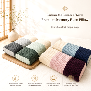 Oreiller ergonomique en mousse à mémoire de forme coréenne, soutien cervical pour les dormeurs sur le côté et sur le dos - Product Image 2