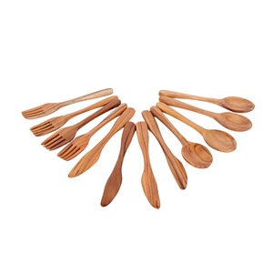 Premium Polished Wooden <b>Cutlery</b> <b>Set</b> High Quality Eco Friendly Fork Spoon Knife <b>Set</b> for Home Table Picnic And <b>Travel</b> Use - Product Image 2